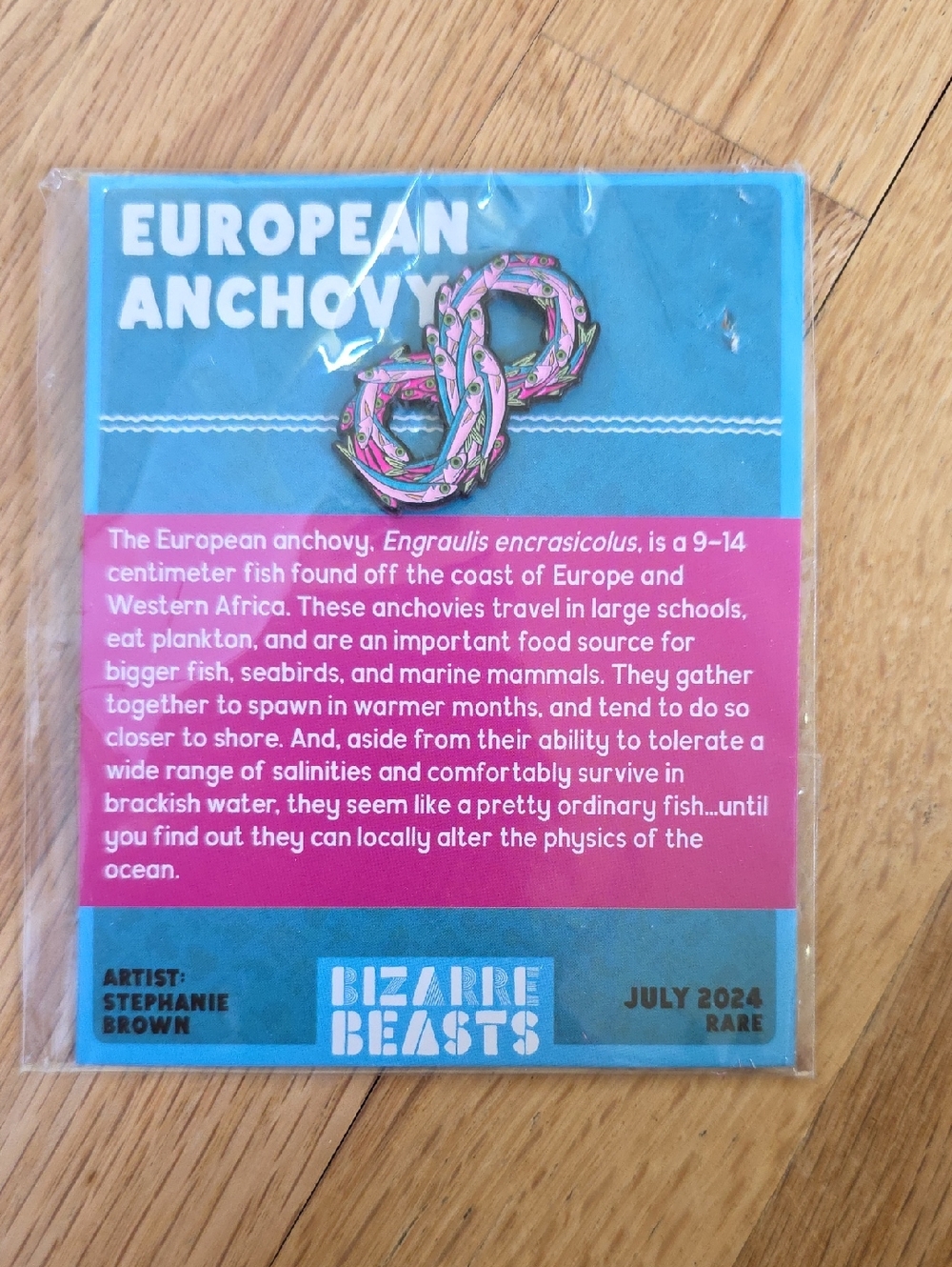 Bizarre Beasts Enamel Pin Rare July 2024 European Anchovy